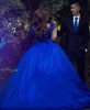 Quinceanera Dress Princess Tulle Royal Blue Wedding Dresses Flowers Off The Shoulder sold by KissProm