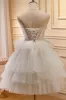 White Tulle 3D Floral Lace A-Line Tiered Homecoming Dress sold by KissProm