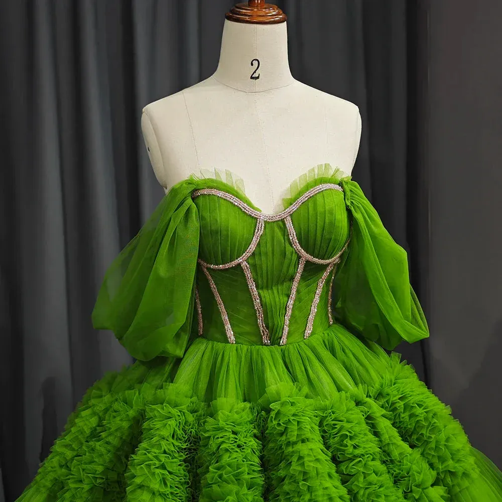 Quinceanera Dress Green Exquisite A Line Off-the-Shoulder Ball Gown sold by KissProm product image thumbnail 4