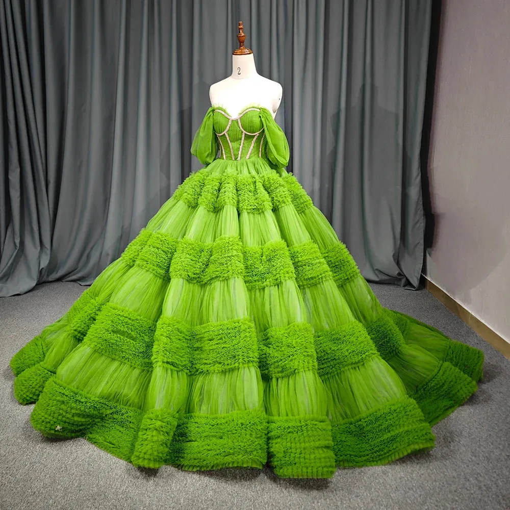 Quinceanera Dress Green Exquisite A Line Off-the-Shoulder Ball Gown sold by KissProm product image thumbnail 2