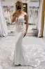Kimber | White Mermaid Deep V-Neck Backless Long Wedding Dress with Lace sold by KissProm