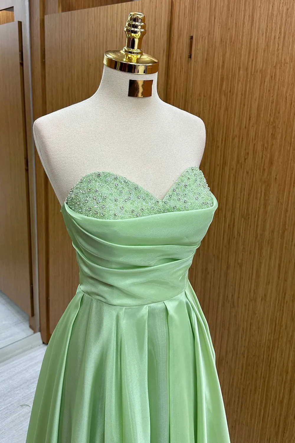 Green Sweetheart Long Sequined Prom Dress sold by KissProm product image thumbnail 2