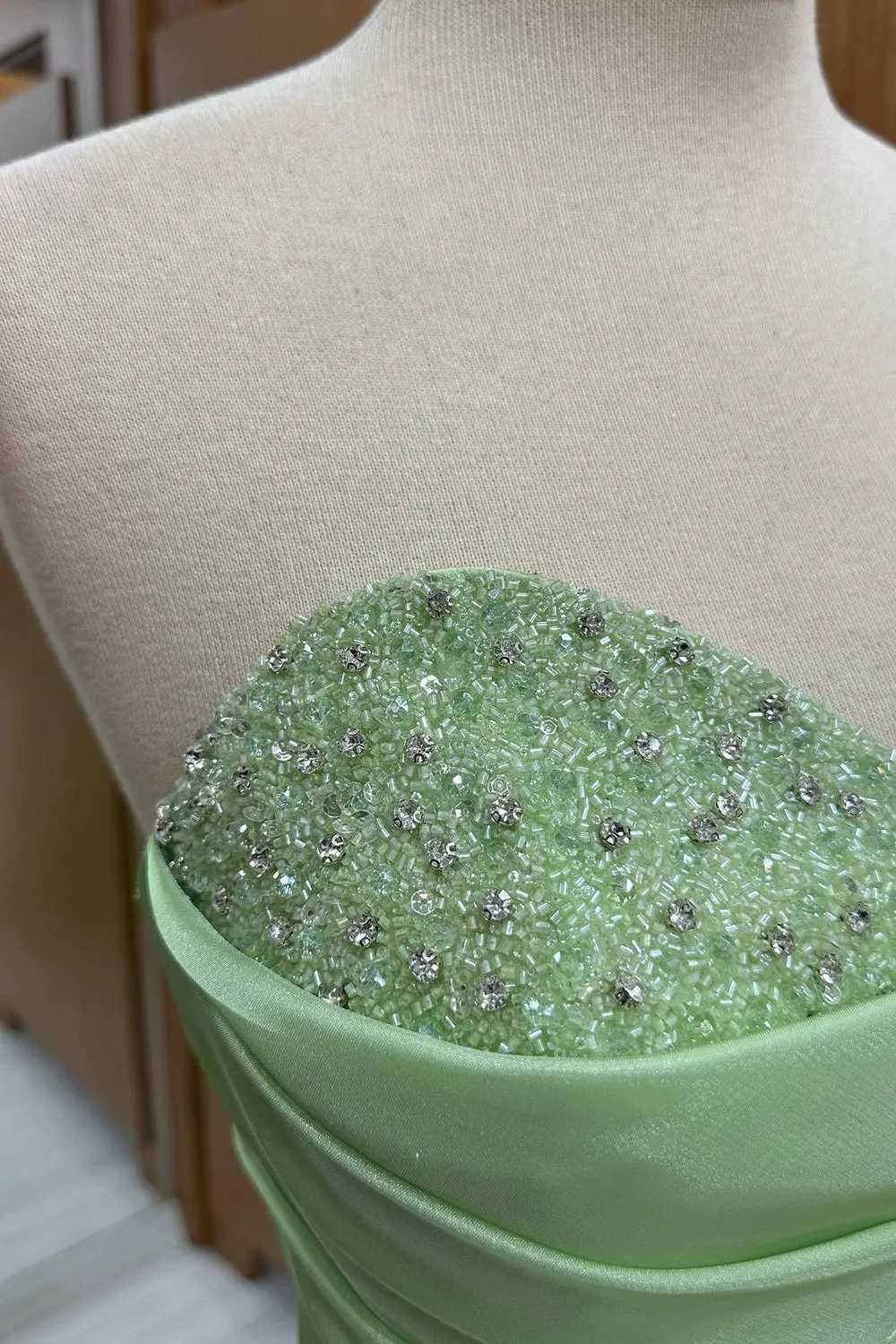 Green Sweetheart Long Sequined Prom Dress sold by KissProm product image thumbnail 3