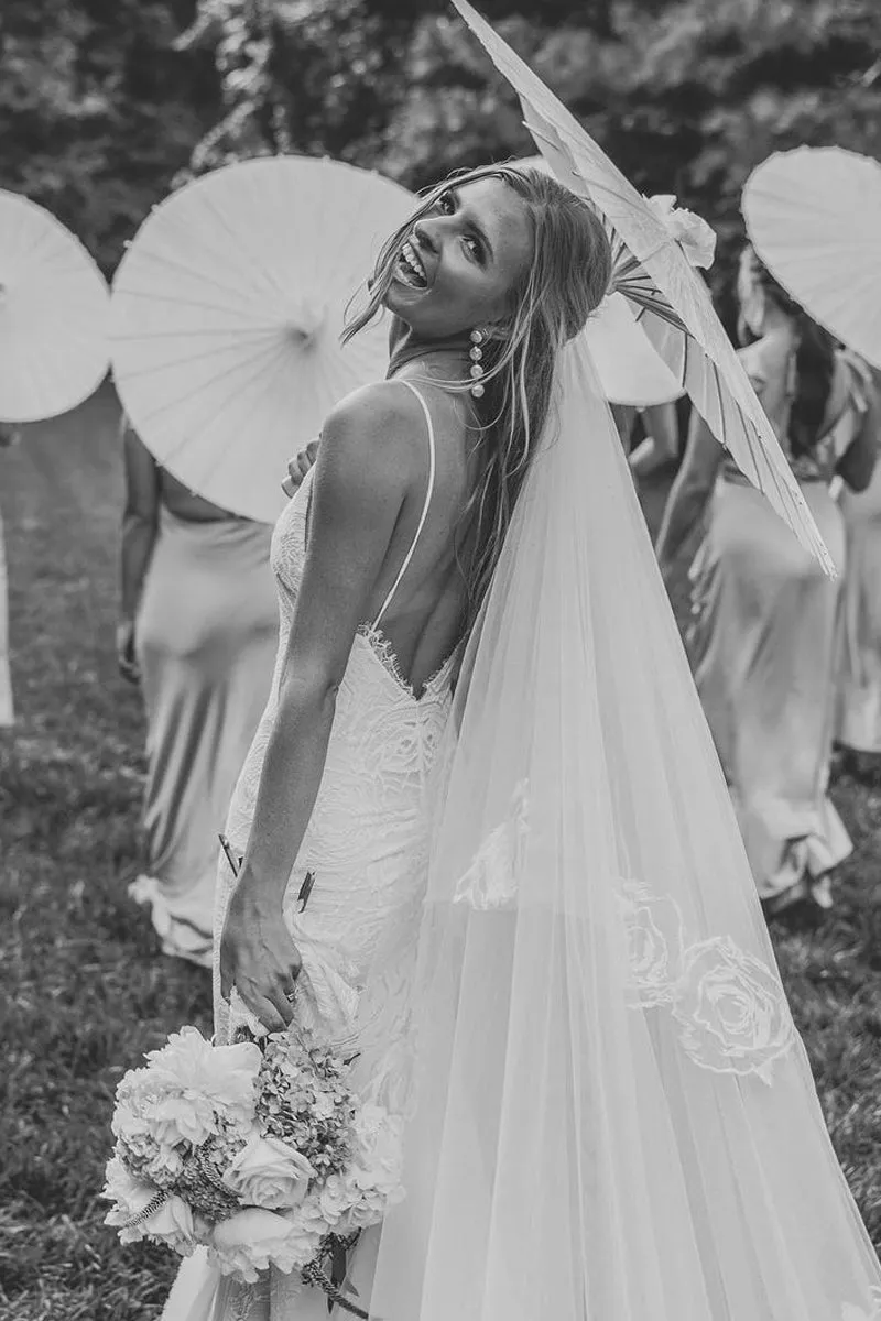 Boho Mermaid V Neck Lace Wedding Dresses sold by KissProm product image thumbnail 3