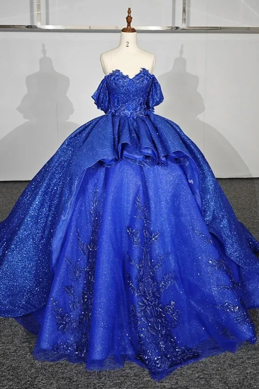 Quinceanera Dress Gorgeous Sweetheart Ball Gown Cap sleeve Court Train sold by KissProm