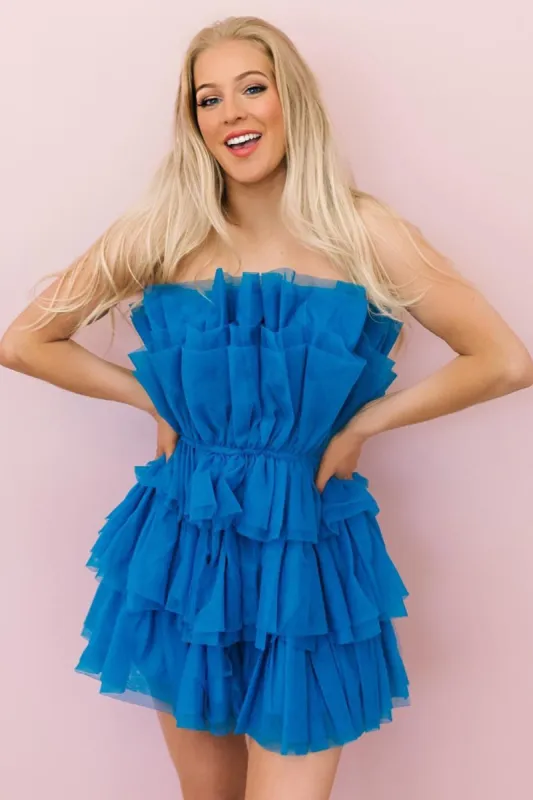 A Line Strapless Short Homecoming Dress made by KissProm