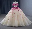 Romantic Heart  Off-the-Shoulder Tulle Quinceañera Dress sold by KissProm