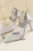 Silver Ankle Strap Prom Heels with Crystals sold by KissProm