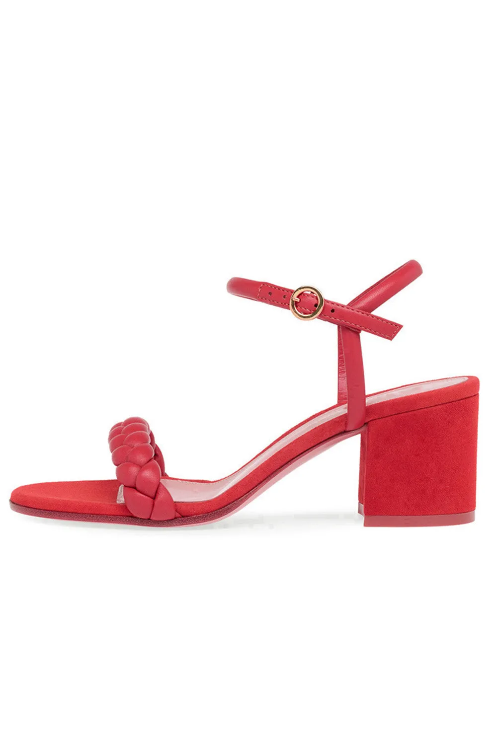 Party Peep Toe Chunky Heel Evening Shoes With Buckle Braided Strap sold by KissProm product image thumbnail 5