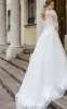Simple Ball Gown Floor-length Half Sleeve Lace Queen Anne Wedding Dress with Appliques sold by KissProm