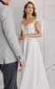 A-Line V-Neck Chiffon Floor Length Wedding Dress With Appliques sold by KissProm