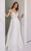 A-Line V-Neck Chiffon Floor Length Wedding Dress With Appliques sold by KissProm