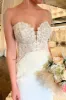 White Lace Strapless Mermaid Long Wedding Dress sold by KissProm