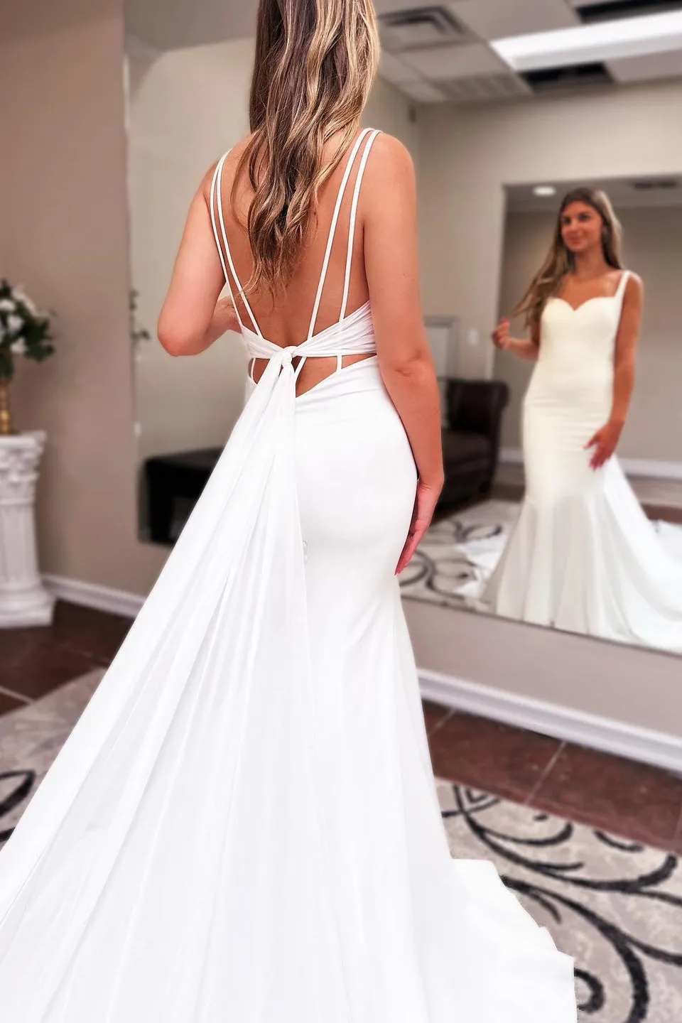 Long Chiffon Boho Wedding Dress Sweetheart Backless sold by KissProm product image thumbnail 2