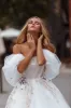 A-Line Tulle Princess Off the Shoulder Wedding Dress sold by KissProm
