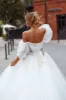 A-Line Tulle Princess Off the Shoulder Wedding Dress sold by KissProm