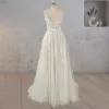 Spaghetti Straps Appliqued Lace Wedding Dress with Feathers sold by KissProm