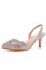 Pointed Toe rhinestone Glitter Slingback Pumps sold by KissProm
