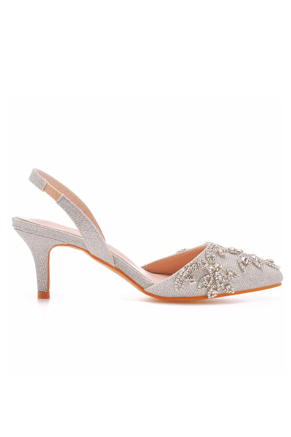 Pointed Toe rhinestone Glitter Slingback Pumps sold by KissProm