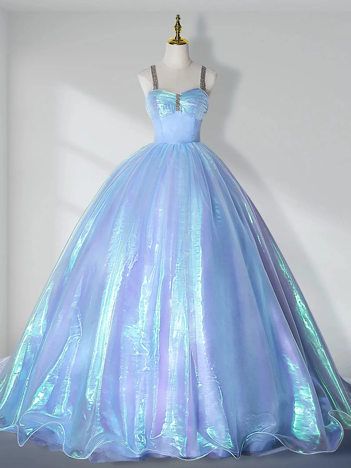 Sky Blue Sweetheart Neck Long Prom Quinceanera Dresses sold by KissProm
