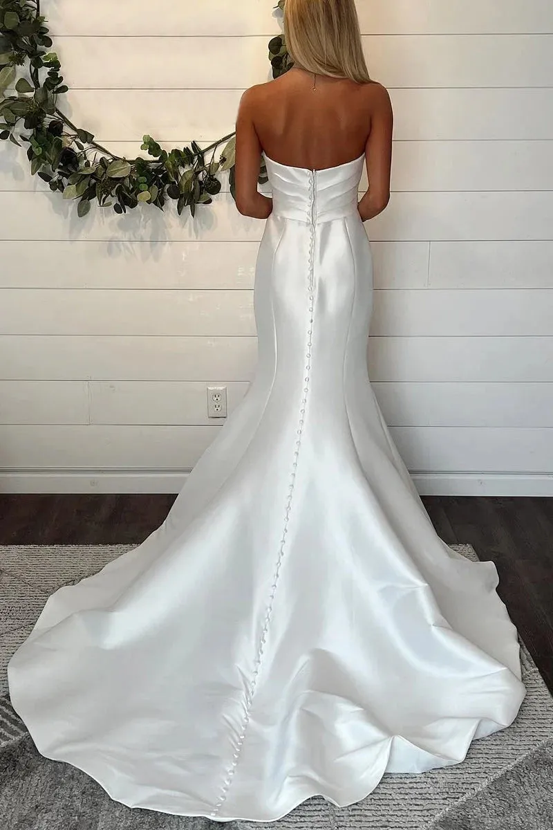 Mermaid Strapless Satin Wedding Dresses sold by KissProm product image thumbnail 2