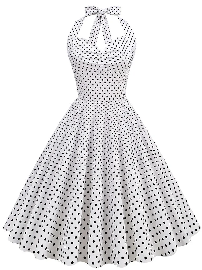 Red Polka Dots Halter Classis Style 1950S Dress sold by KissProm product image thumbnail 5