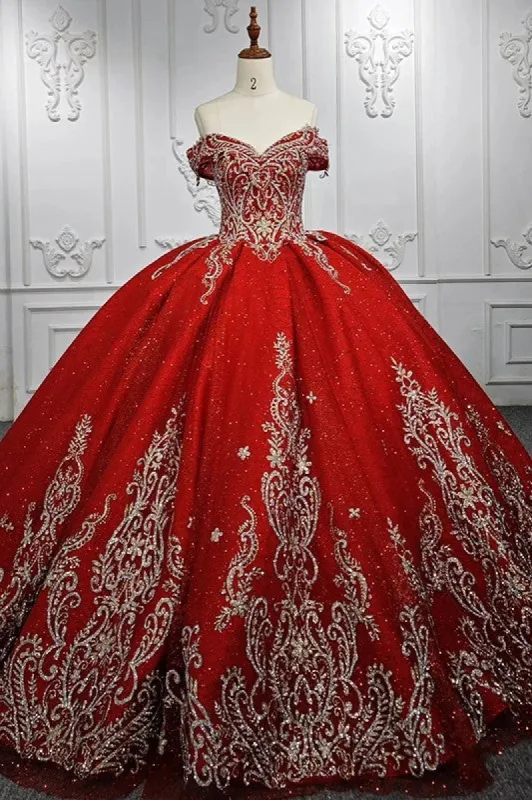 Stylish Embroidery Ball Gown Sweetheart Sleeveless Quinceanera Prom Dresses sold by KissProm