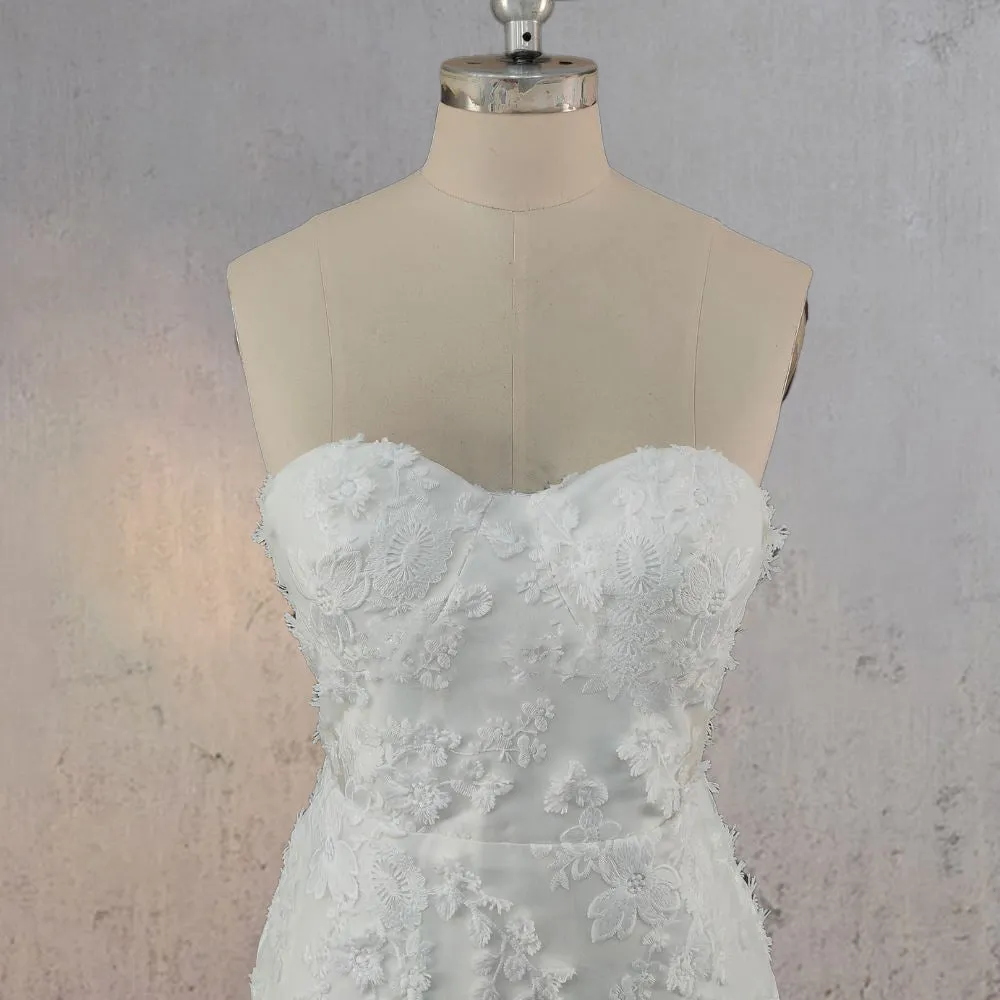 Mermaid Lace Blossom Low Back Wedding Dress sold by KissProm product image thumbnail 3