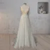Diva | A-Line V Neck Sleeveless Floral Enchantment Boho Wedding Dress sold by KissProm