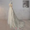Diva | A-Line V Neck Sleeveless Floral Enchantment Boho Wedding Dress sold by KissProm