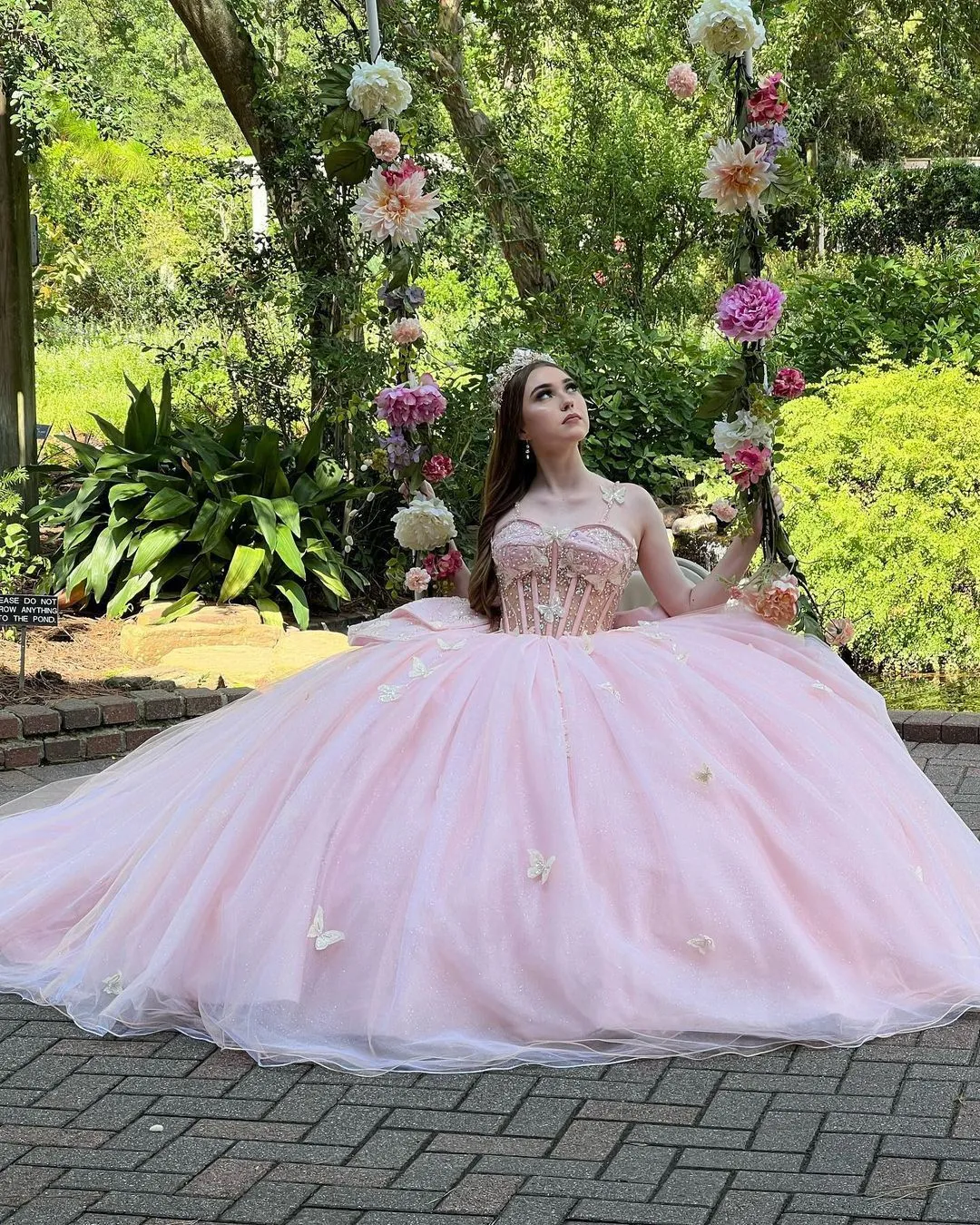Pink Ball Gown Lace Sweetheart Quinceanera Dress sold by KissProm product image thumbnail 3