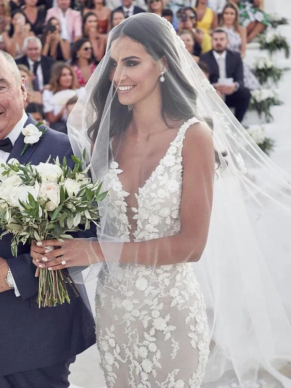 Straps Mermaid Wedding Dresses Lace Appliqued Bridal Gowns sold by KissProm product image thumbnail 5