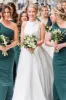 White Halter A-line Satin Wedding Dress with Buttons sold by KissProm