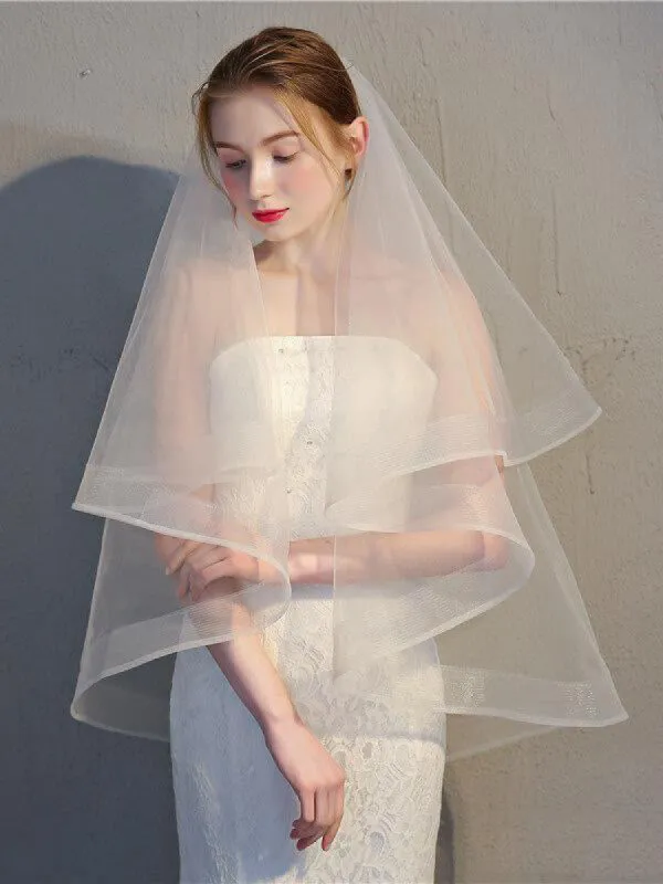 Two Tier Ivory Short Wedding Veils sold by KissProm