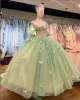 Ball Gown Light Green Tulle Quinceanera Dress With Butterflies sold by KissProm