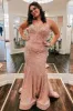 Sweetheart Mermaid Light Blue Sequin Long Prom Dress sold by KissProm