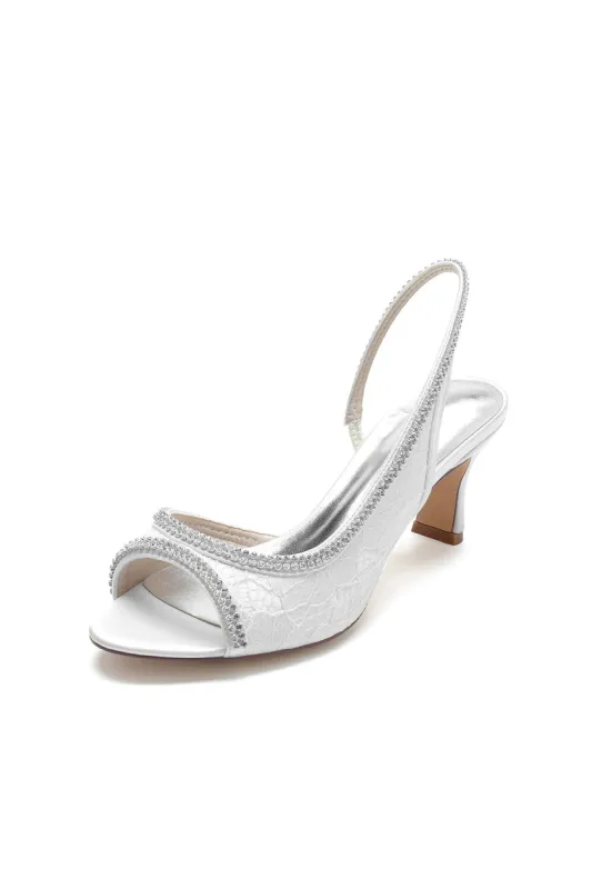 Crystal Embellished Peep Toe Slingback Sandals sold by KissProm