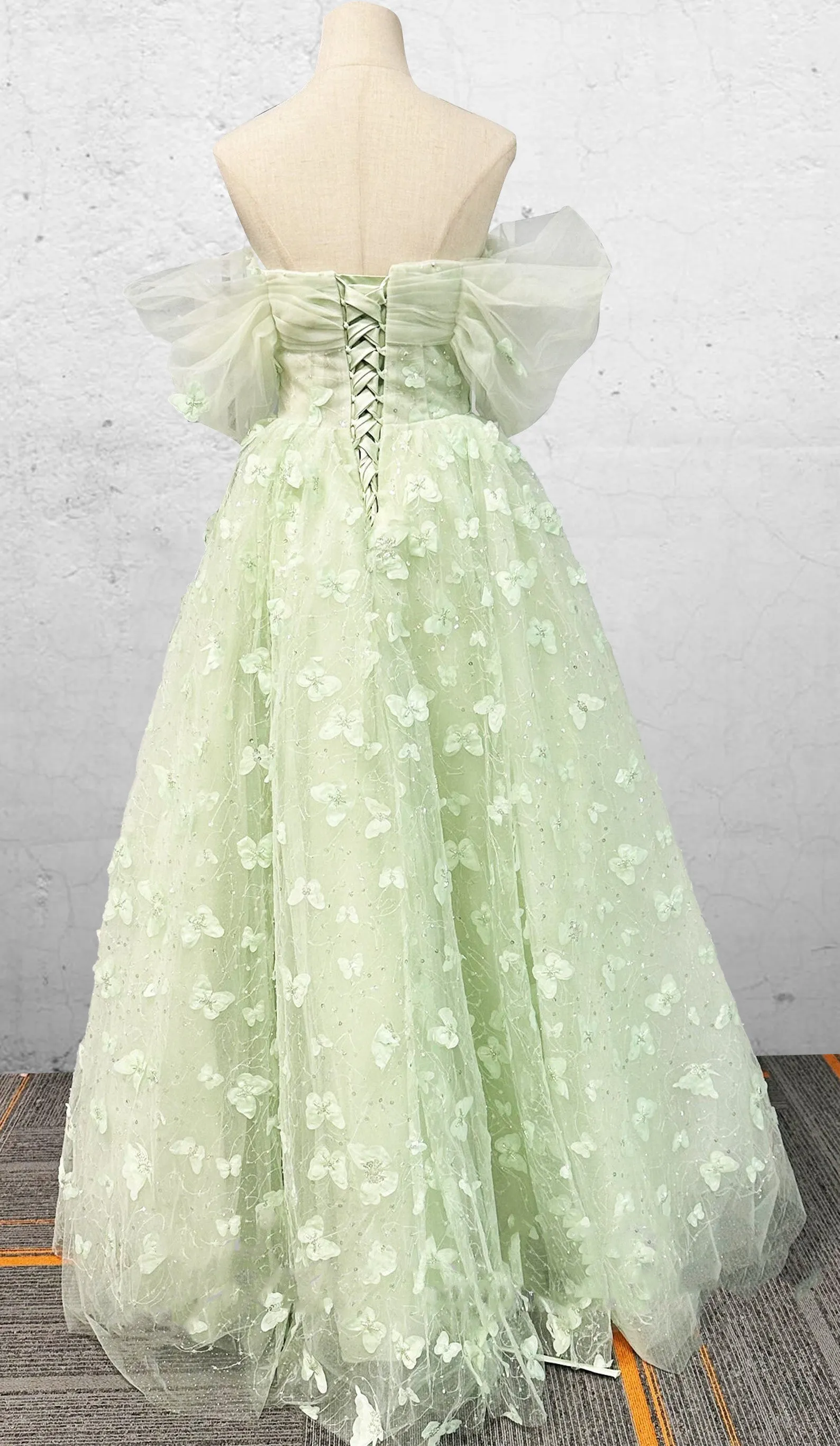 Boho A-Line Sweetheart Green Floor-Length Quinceanera Dress sold by KissProm product image thumbnail 2