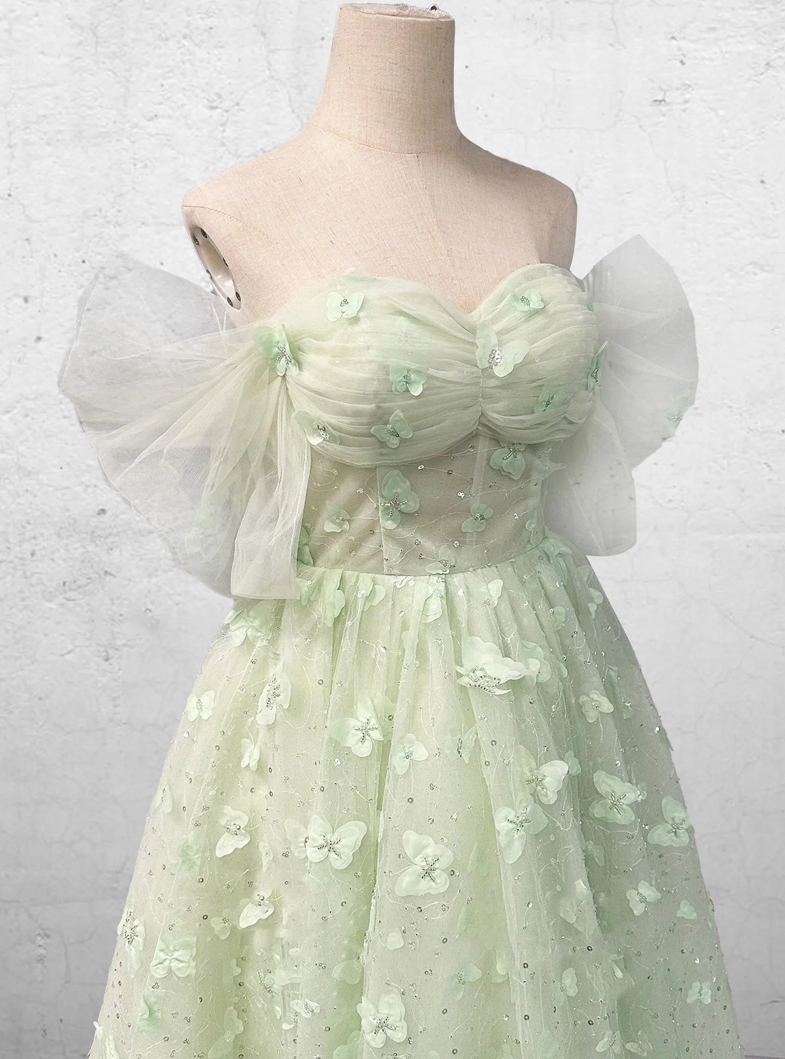 Boho A-Line Sweetheart Green Floor-Length Quinceanera Dress sold by KissProm product image thumbnail 4