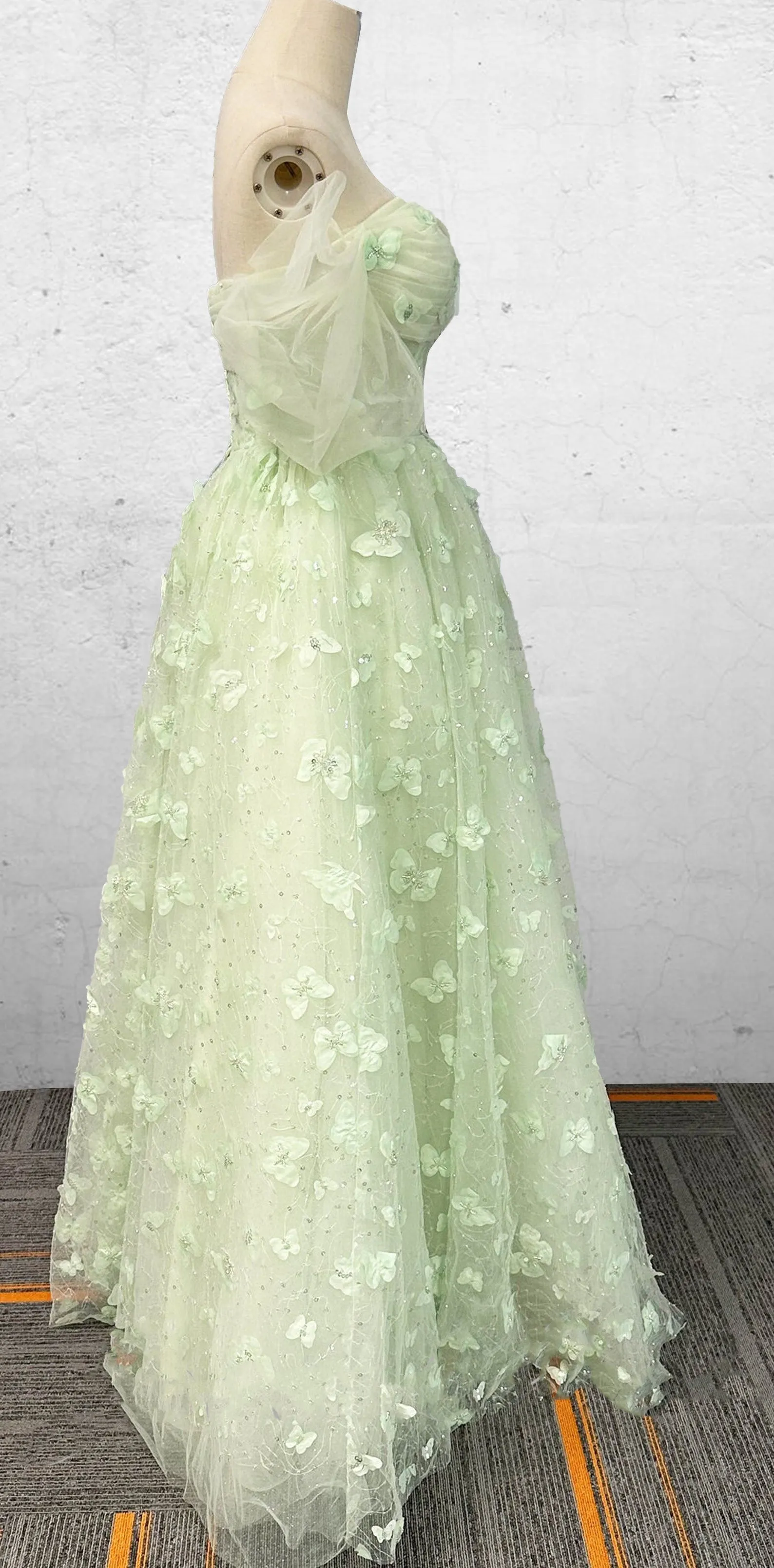 Boho A-Line Sweetheart Green Floor-Length Quinceanera Dress sold by KissProm product image thumbnail 3