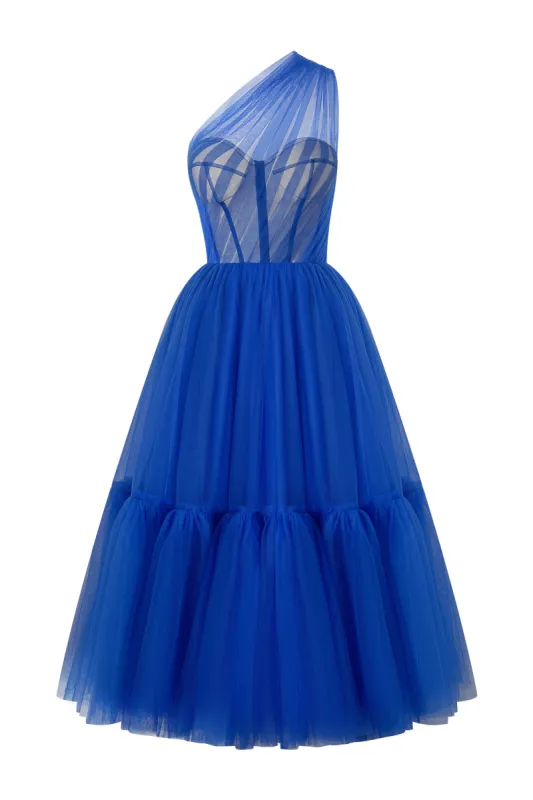 One-Shoulder Cocktail Tulle Dress sold by KissProm