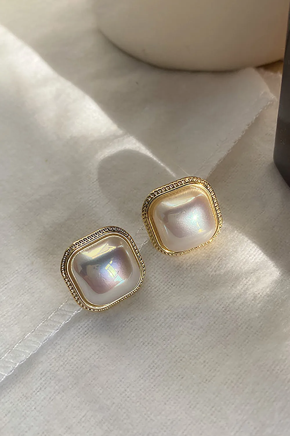 Vintage Square Pearl Earrings sold by KissProm