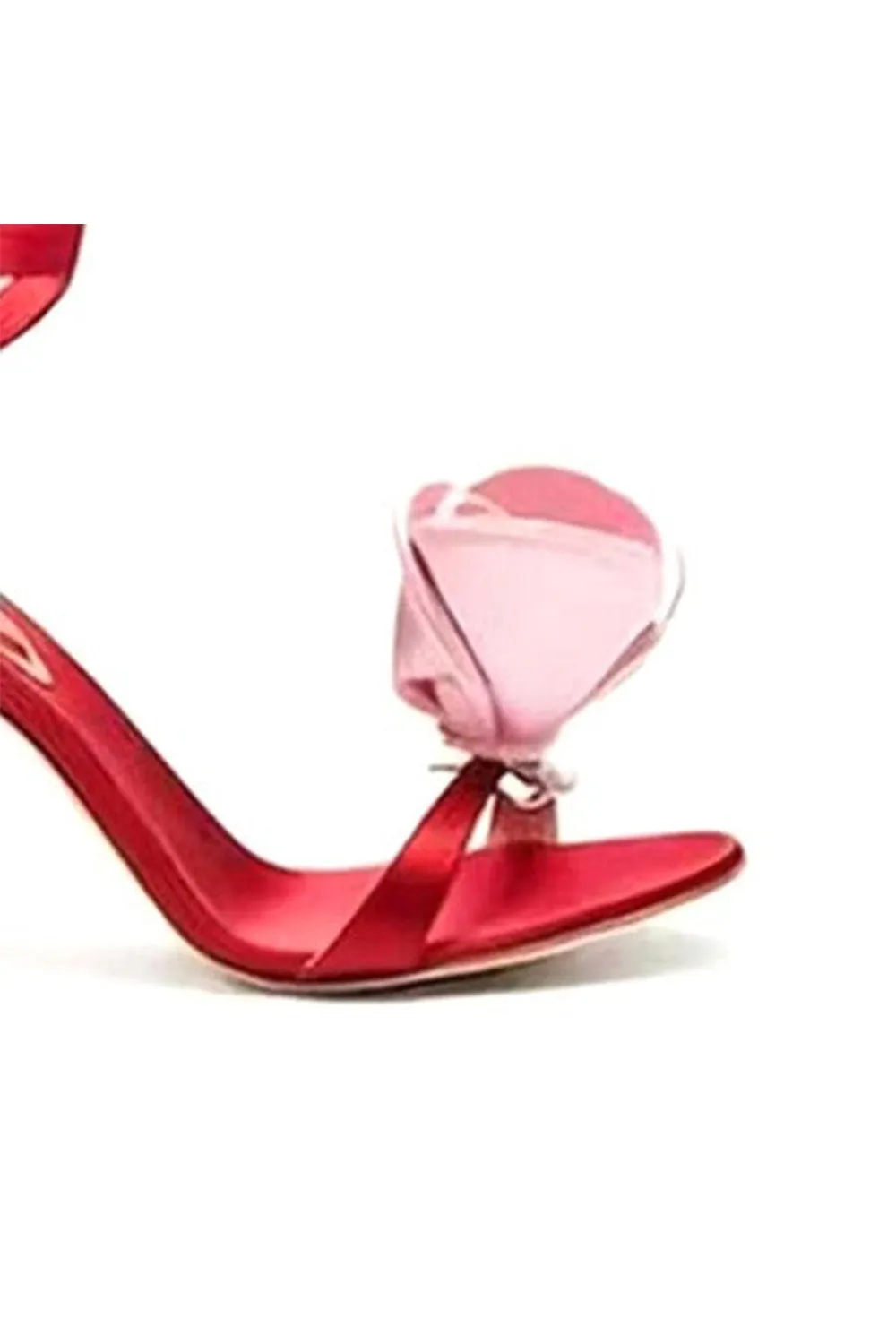 Red Flower Lace Up High Heel Sandals sold by KissProm product image thumbnail 2