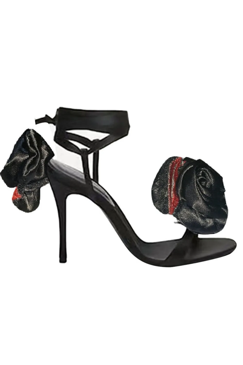 Red Flower Lace Up High Heel Sandals sold by KissProm product image thumbnail 3