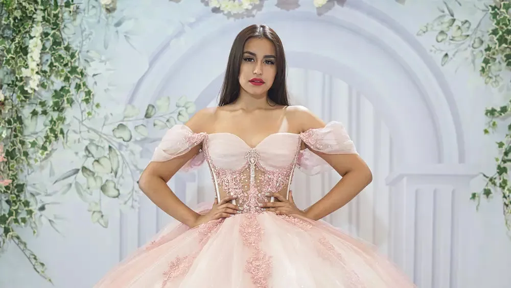 Ball-Gown Pink Off-the-Shoulder Quinceanera Dresses sold by KissProm product image thumbnail 4