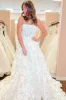 A-Line Strapless Floral Lace Wedding Dresses sold by KissProm