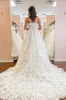 A-Line Strapless Floral Lace Wedding Dresses sold by KissProm