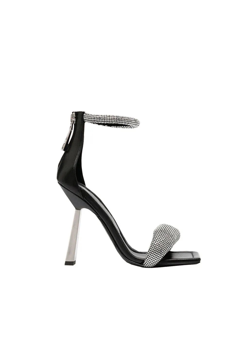 Black Beaded Stiletto Mid Heel Sandals sold by KissProm