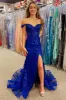 Soleil | Gold Sequin Lace Off the Shoulder Mermaid Prom Dress sold by KissProm