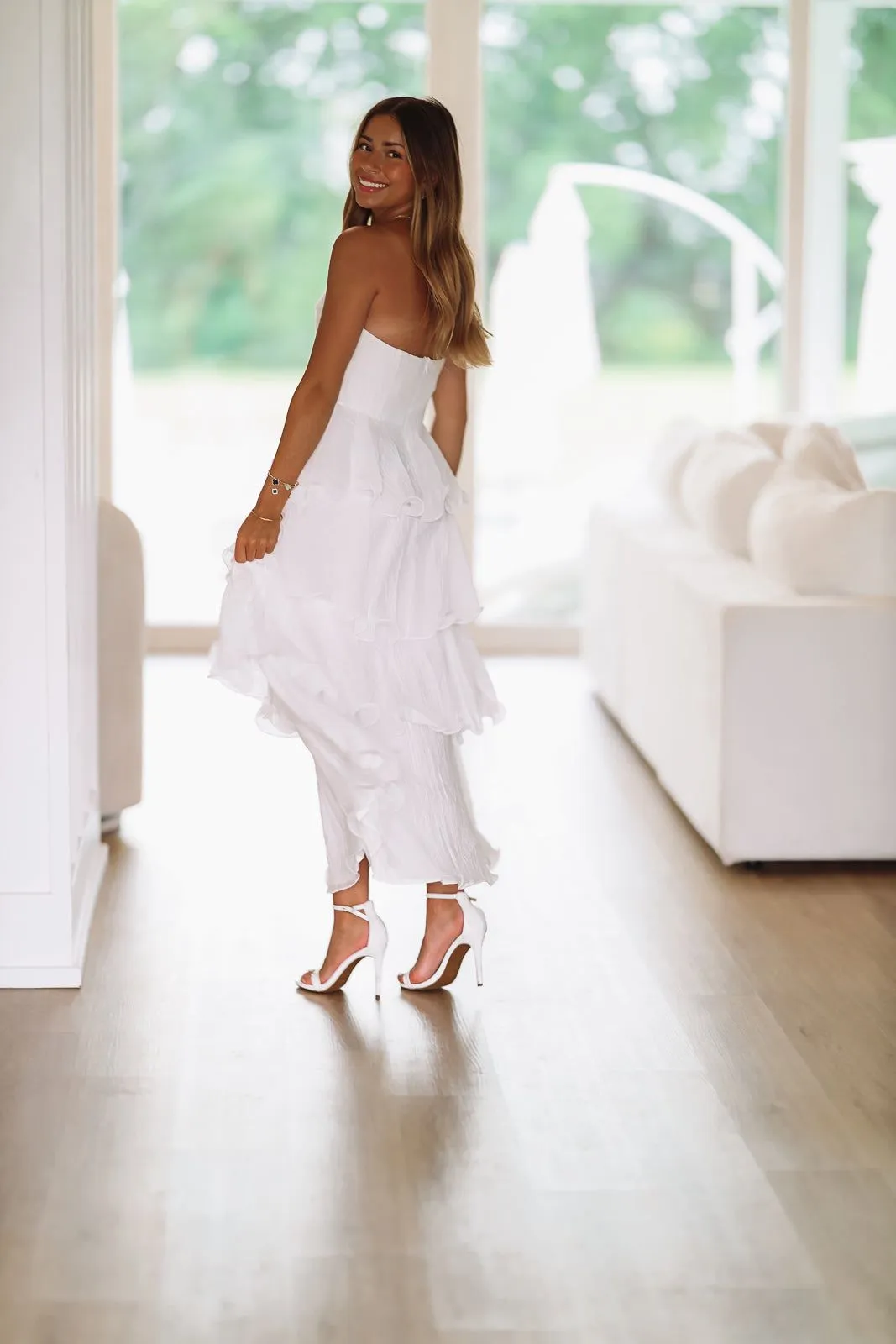 Ruffles of Love Maxi Dress - White sold by Hazel & Olive product image thumbnail 4